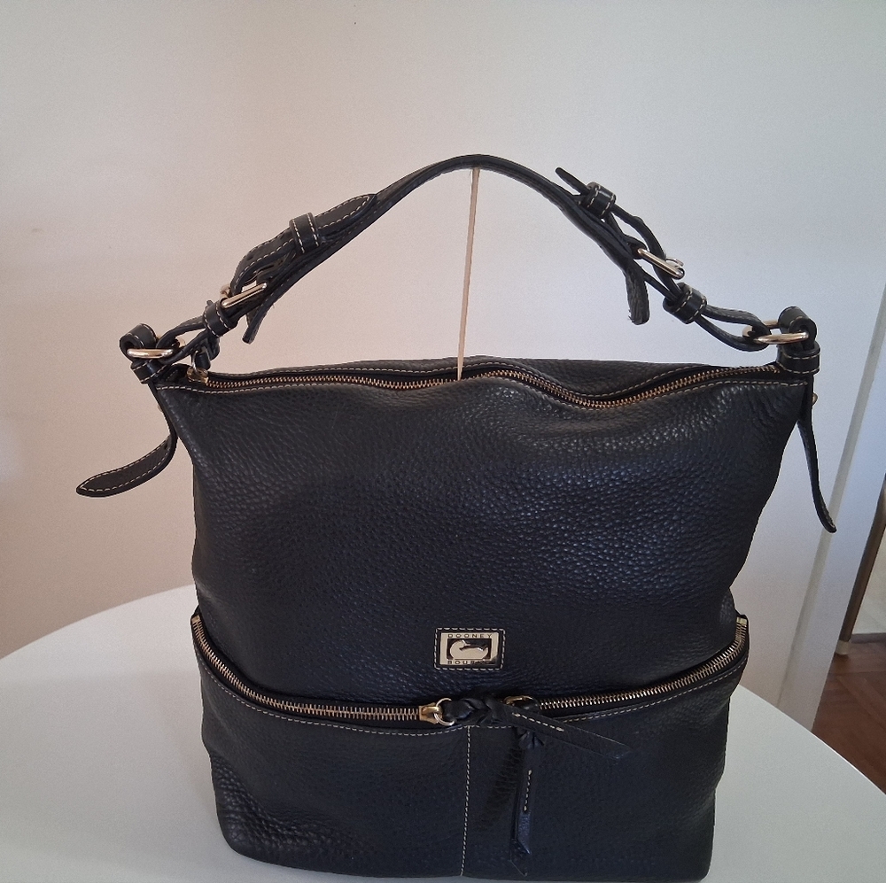 Dooney & Bourke Black Pebbled Leather Shoulder Bag - Picture 7 of 16